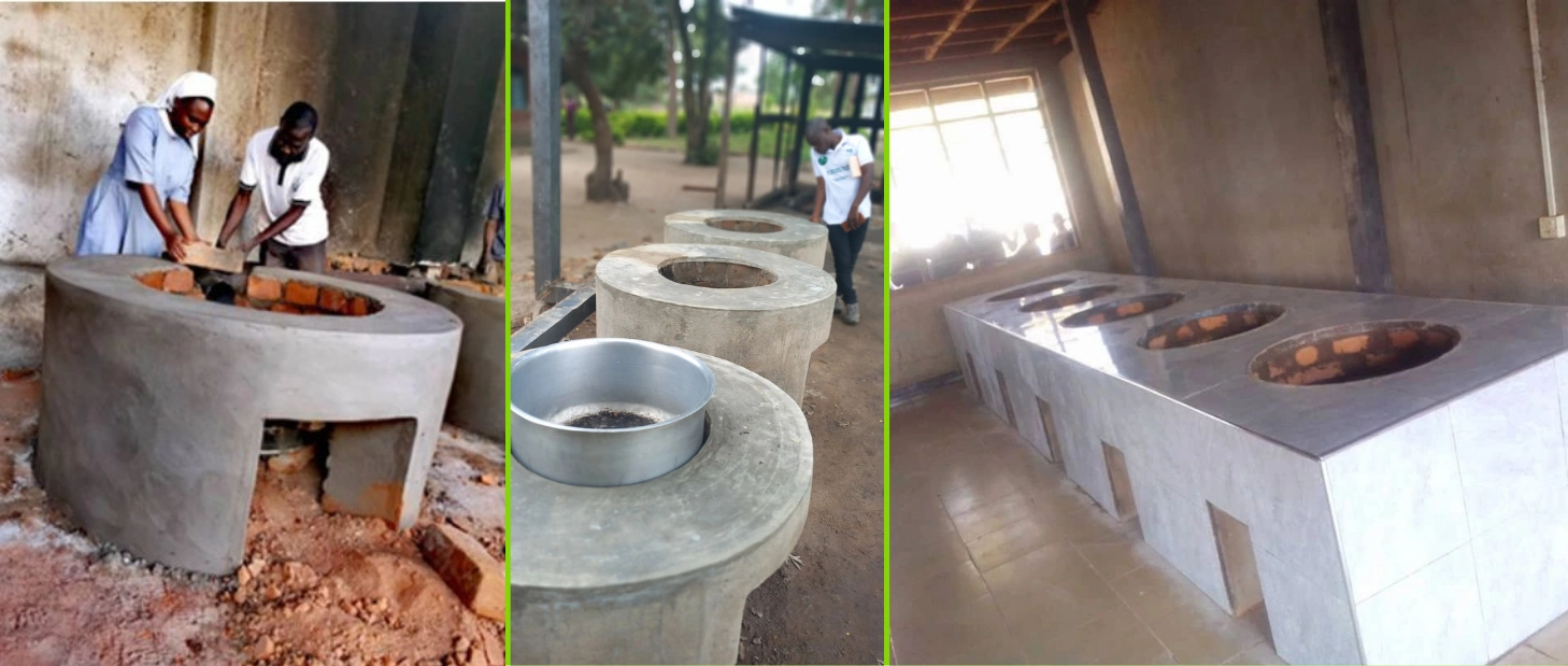 Instittutional cooking stoves built by bricks